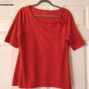 Talbots Cotton top, size large, color is coral
